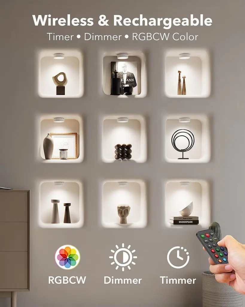 Переносний RGB LED світильник Vloee з дистанційним керуванням і магнітом - фото 4