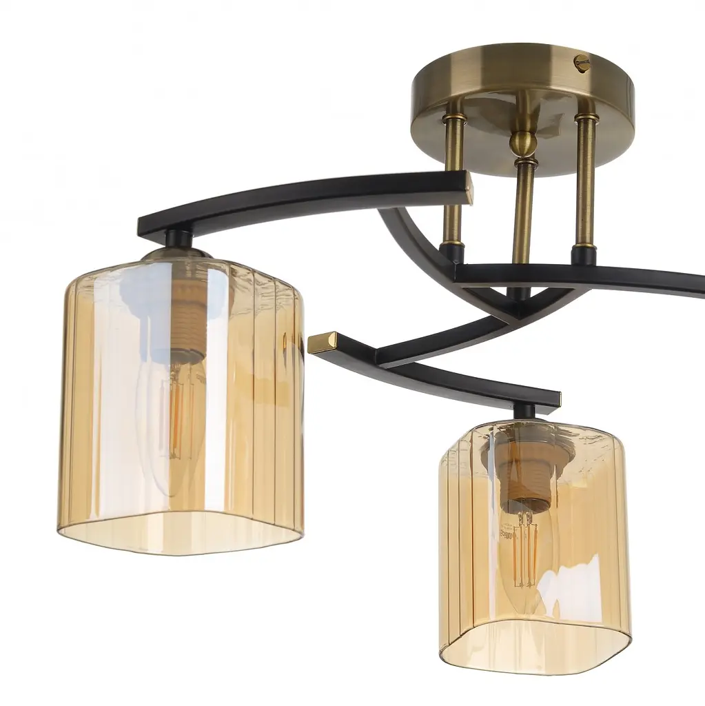 Люстра потолочная Brille в спальню E27 60W BK (LK-654C/3) - фото 4