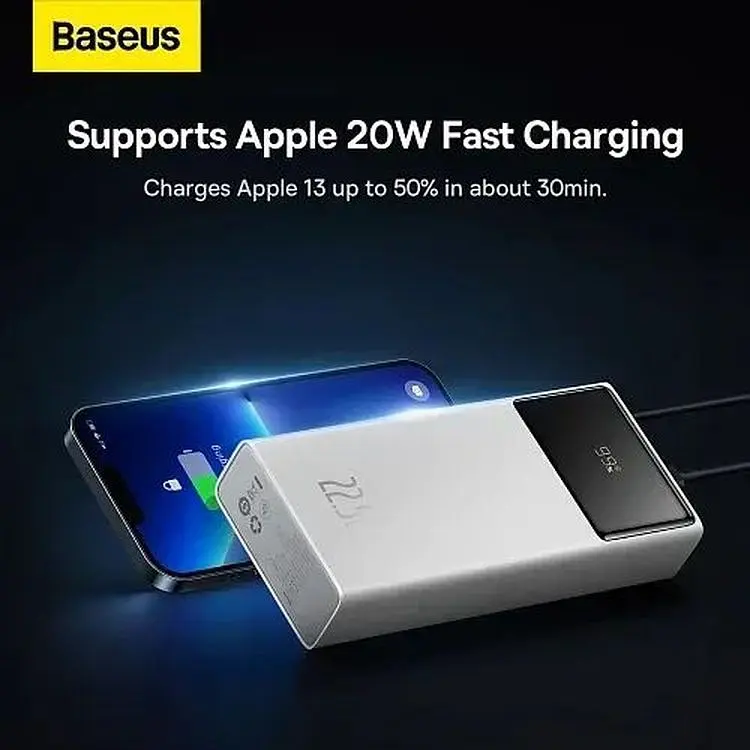 Портативная батарея Baseus Star-Lord Digital Display Fast Charge 20000 mAh 22.5W PPXJ080002 White - фото 8
