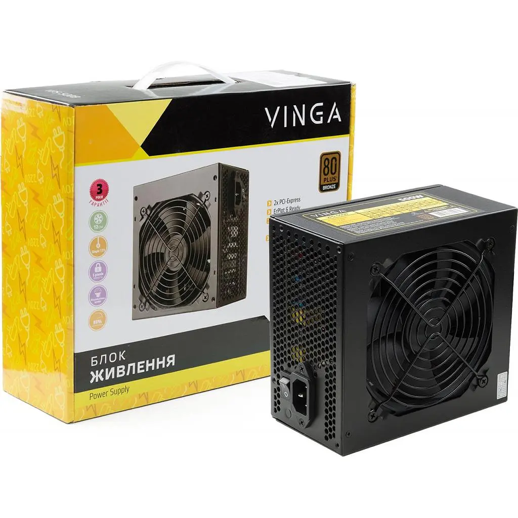 Блок живлення Vinga 500W (VPS-500B) Б/в - фото 3