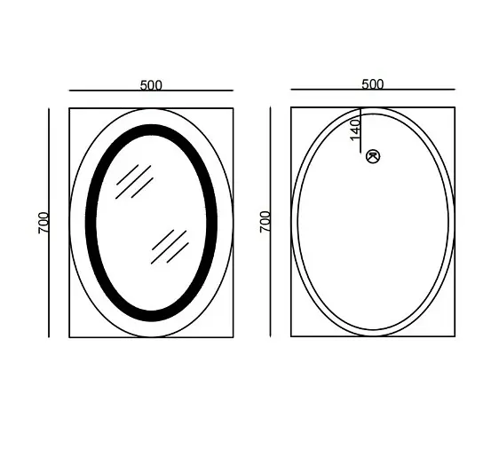 Дзеркало Mixxus Plain MV02-50x70 (годинник, LED-підсвічування, антизапотівання) (MI6010) - фото 5