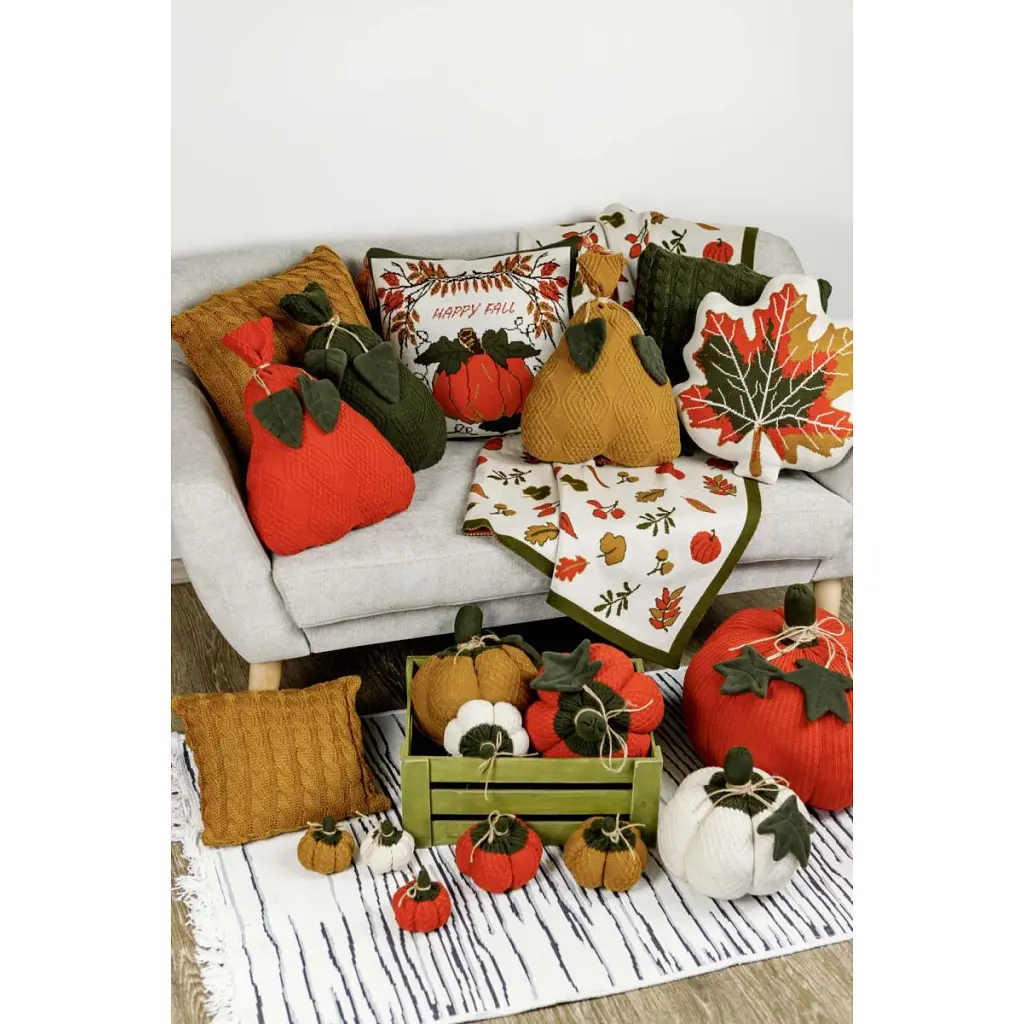Наволочка Прованс декоративна в'язана Happy Fall Гарбуз 45х45 (029744) - фото 4