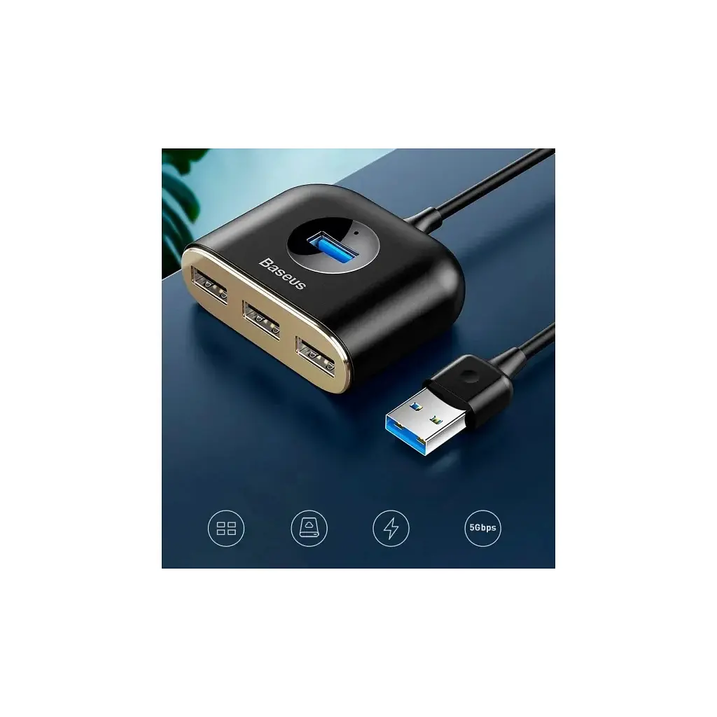 Концентратор Baseus USB 3.0 to 1xUSB 3.0 + 3xUSB 2.0 1.0m (CAHUB-AY01) - фото 6