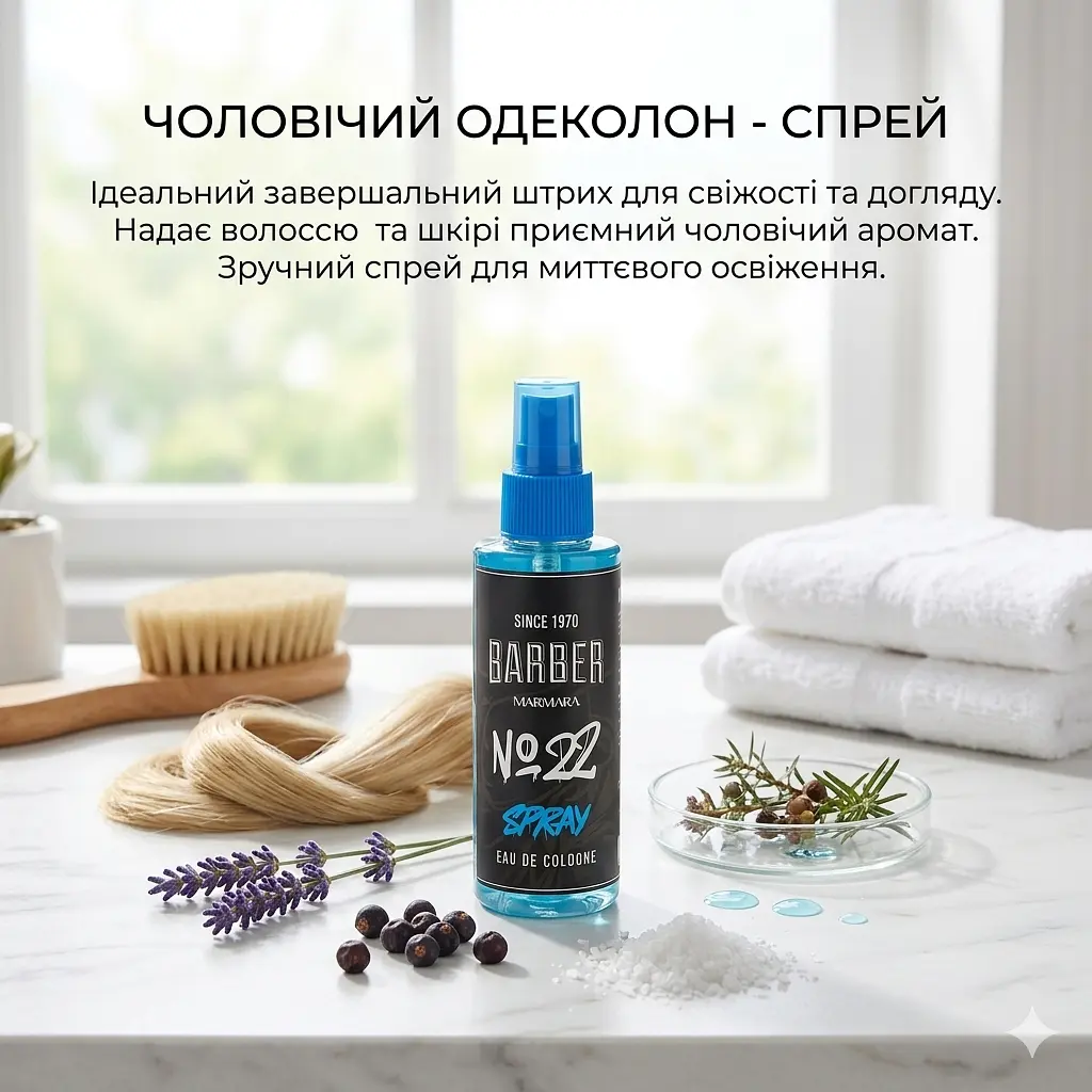 Одеколон після гоління Eau De Cologne Barber No 22, Marmara Barber 150 мл (BC-150-22-S) - фото 2