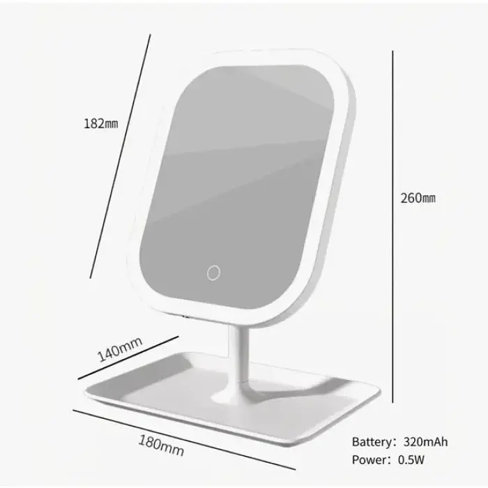 Настільне дзеркало для макіяжу KAR192 з LED-підсвіткою біле - фото 5