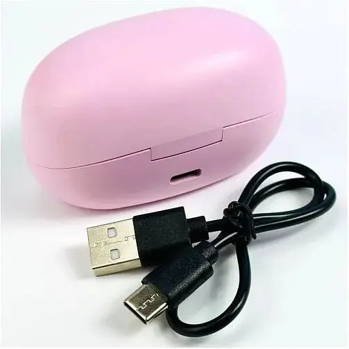 Бездротові навушники Hoco EW57 Auspicious clip-on TWS стерео гарнітура в кейсі рожева 6942007610049 - фото 4