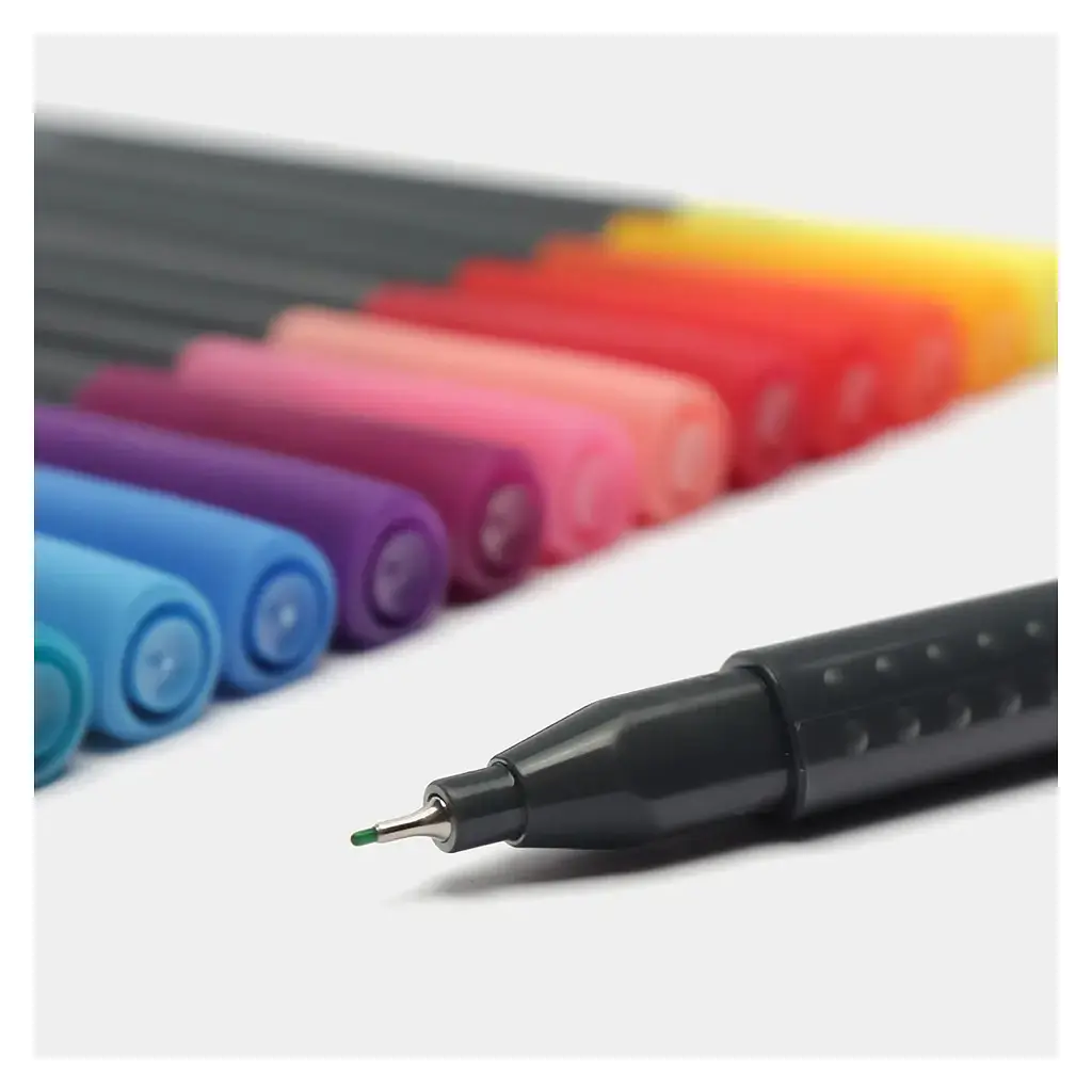 Лайнер Faber-Castell набір ручок капілярних Grip Finepen neon тригранна 0,4 мм, 5 кольорів (32144) - фото 2