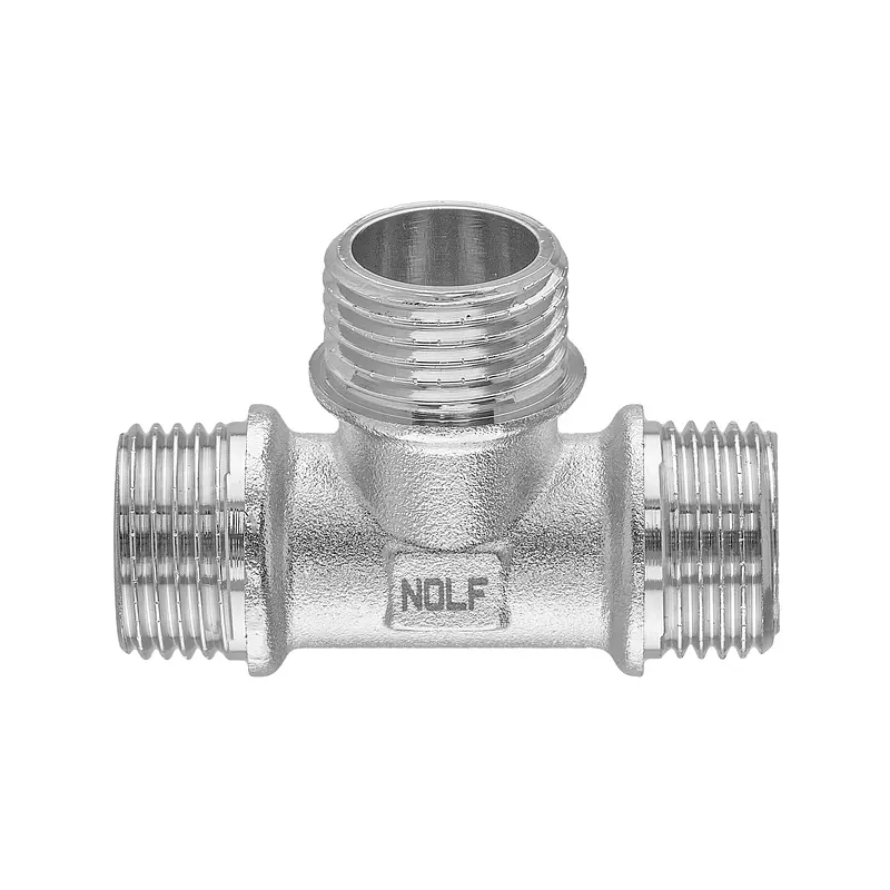 Трійник Nolf Nfc.T06MMM-N-1/2''MMM нікельований NF3101 - фото 2