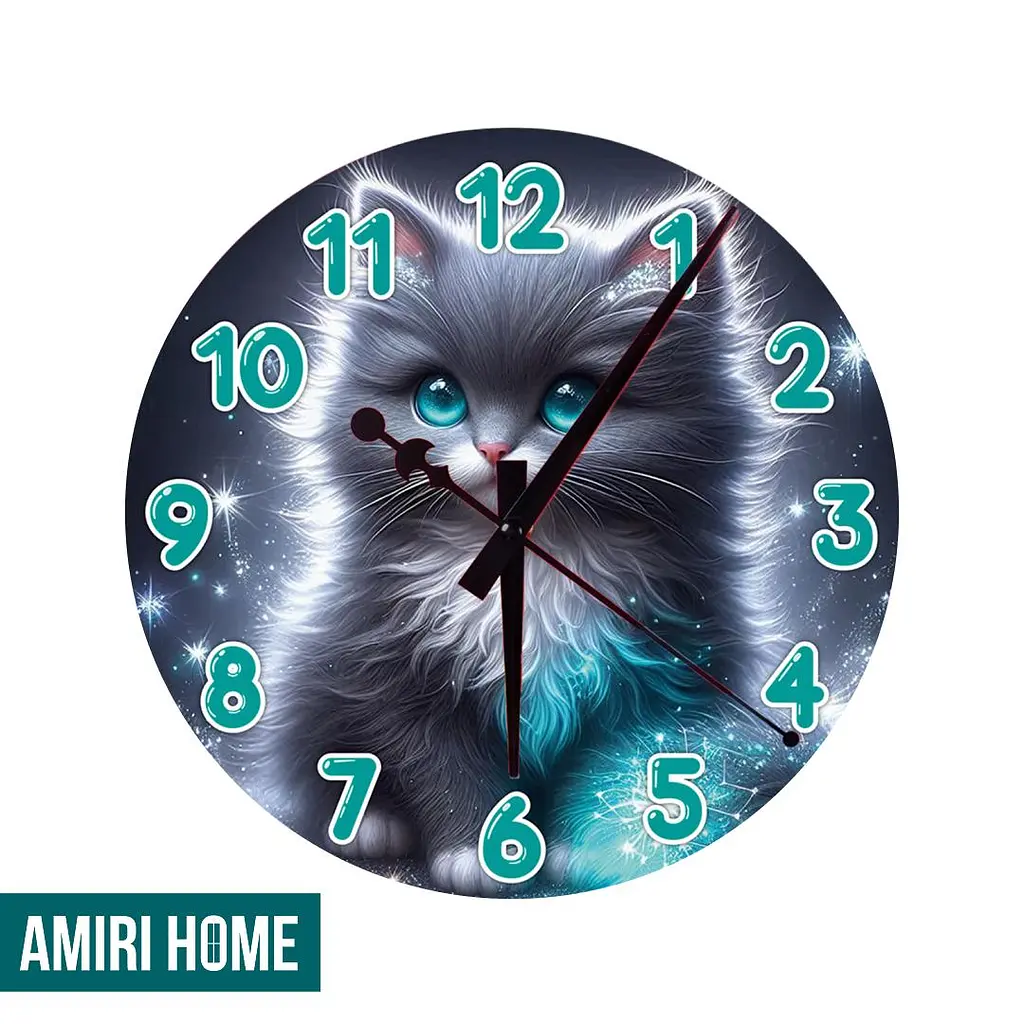 Настенные часы AMIRI HOME Серый котик 28 см VG1011