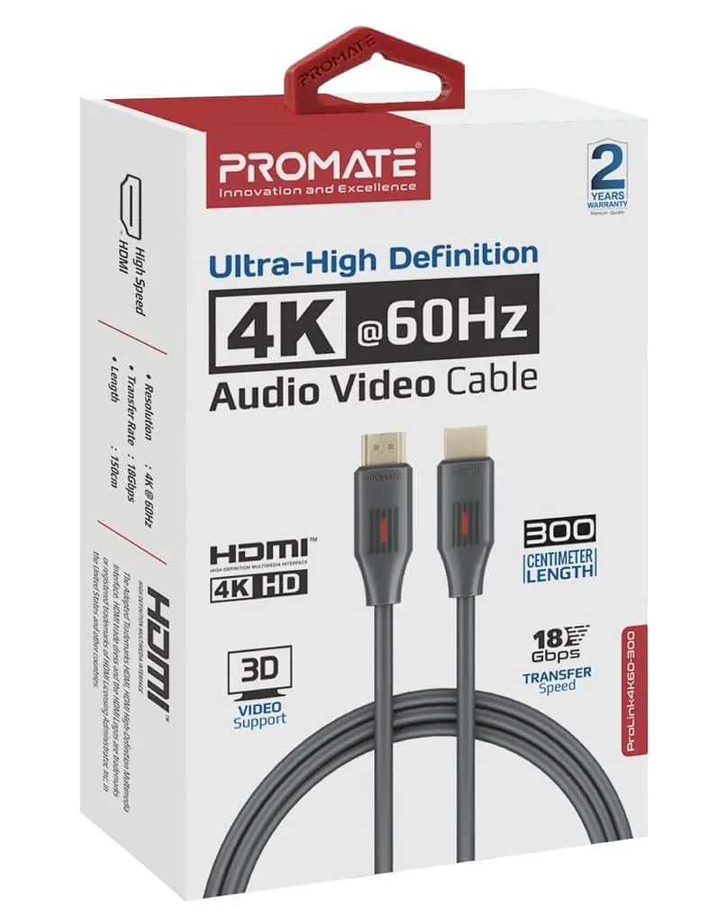 Кабель Promate HDMI-HDMI V 2.0 3 м (prolink4k60-300) - фото 2