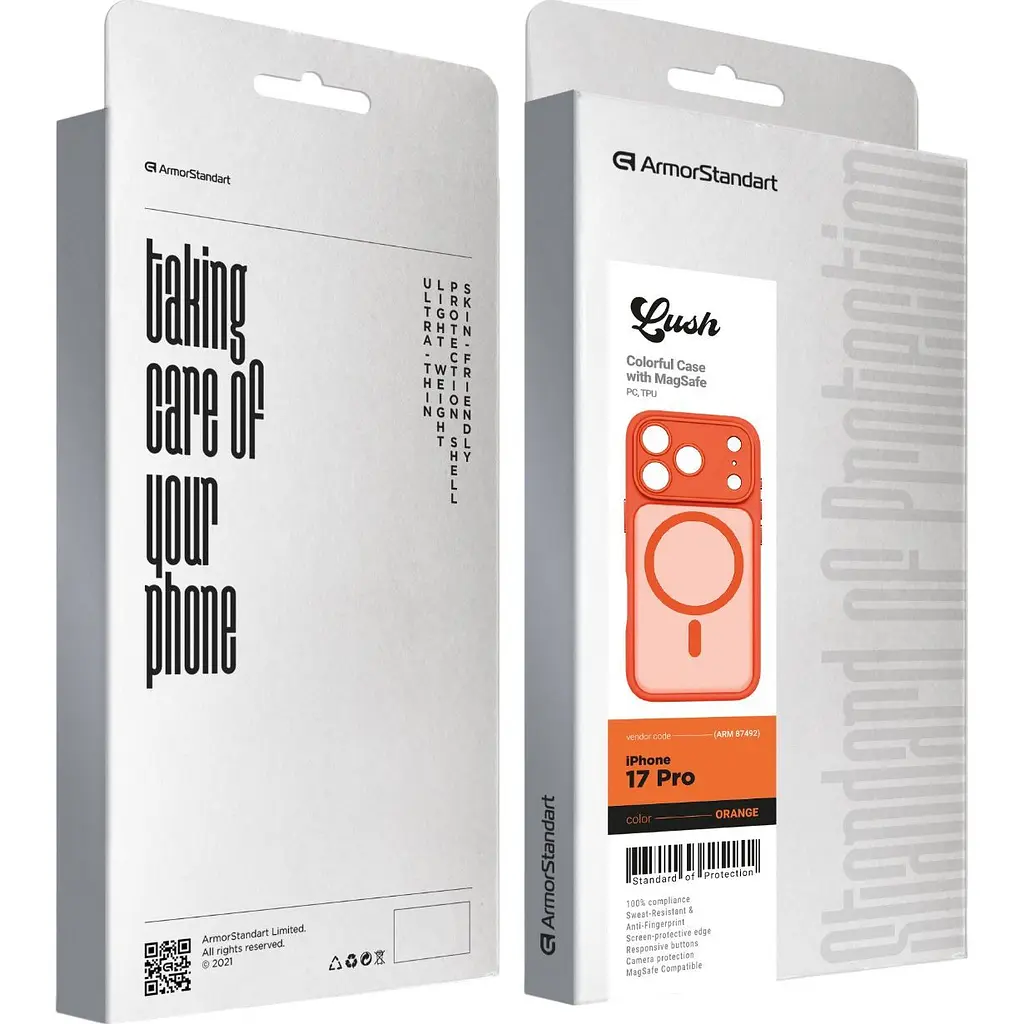 Чохол ArmorStandart Lush MagCase для Apple iPhone 17 Pro Orange (ARM87492) [147192] - фото 3