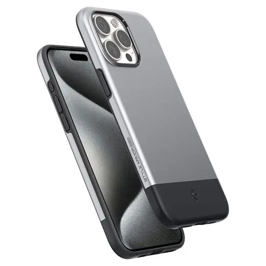 Чохол Spigen Style Armor (MagFit) Classic Silver для iPhone 15 Pro Max (ACS06613) - фото 5
