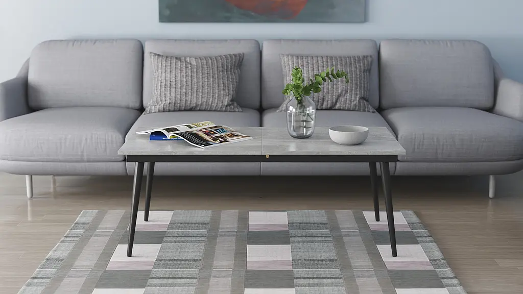 Стол журнальный трансформер Dandi Small Ferrum-decor 45x120(160)x70 Черный металл ДСП Бетон 16 мм (FRD-106793) - фото 10