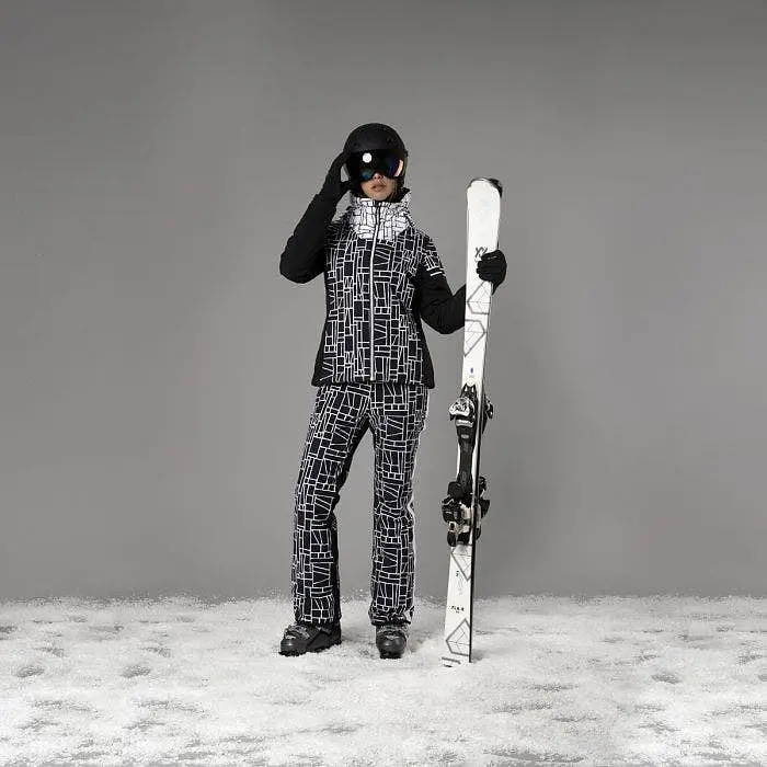 Штаны CMP Womens' Clima Protect Stretch Ski Trousers with Geometric Print M White/Black (1097-31W0046-15ZH 40) - фото 4