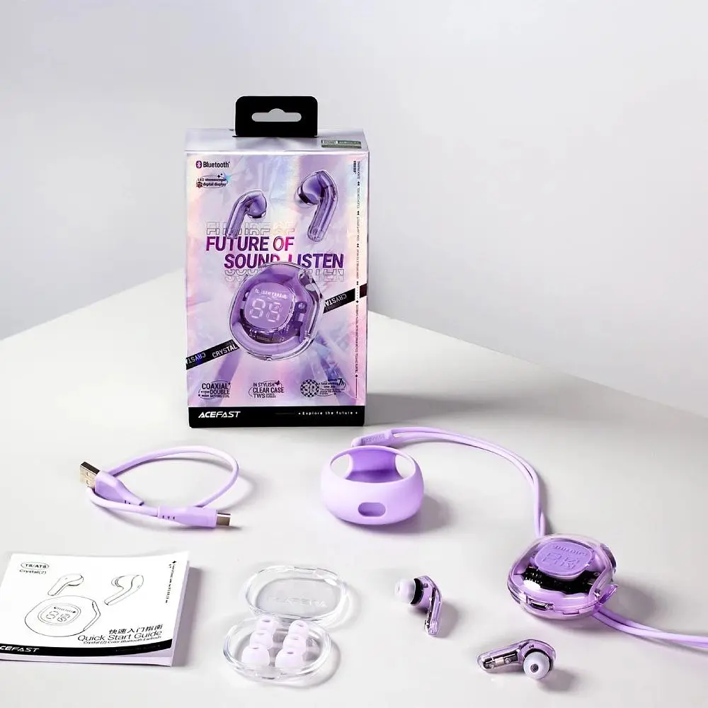 Навушники TWS Acefast T8 alfalfa purple (6974316282266) - фото 2