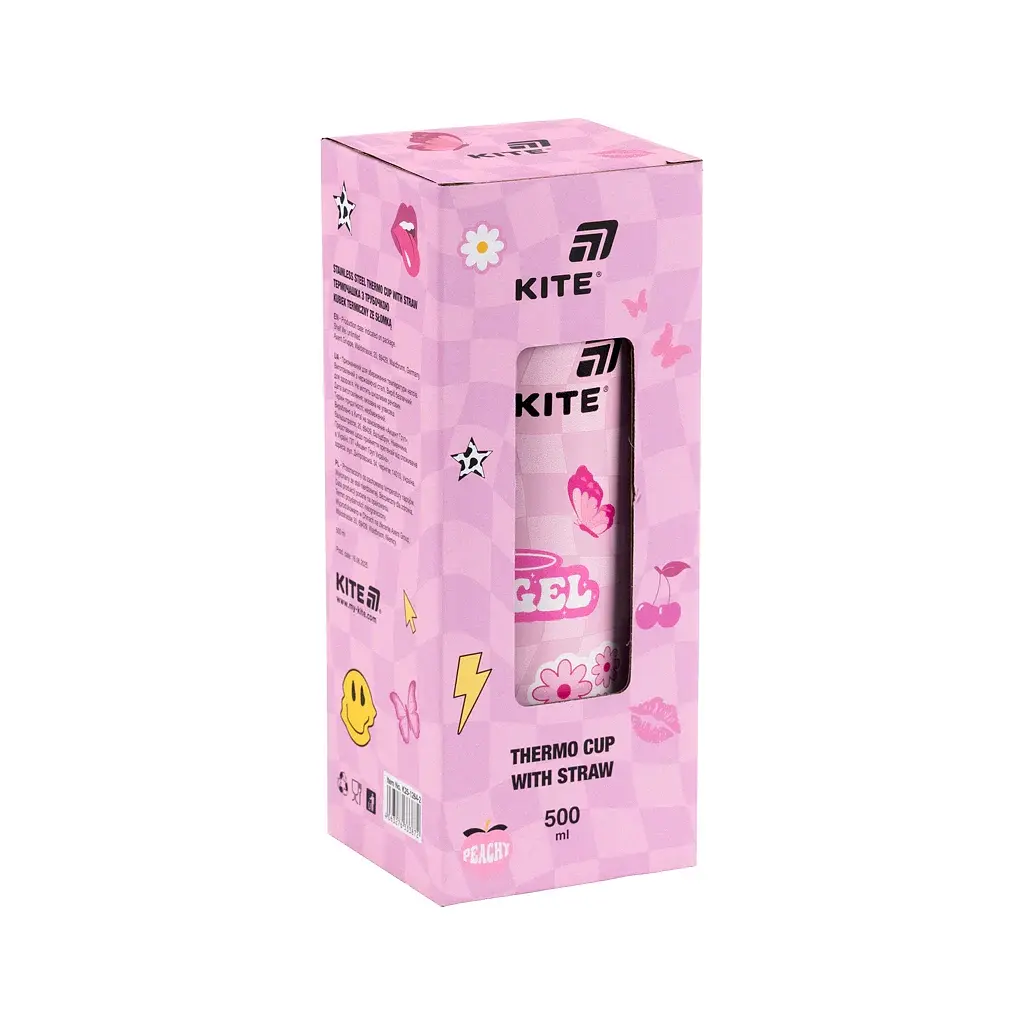 Поїльник-непроливайка Kite Angel термочашка з трубочкою, 500 мл (K25-1264-2) - фото 3