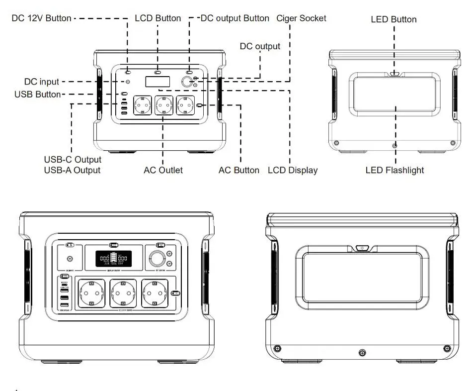 Портативная зарядная станция Optonica PS9420 1000W 1037Wh - фото 3