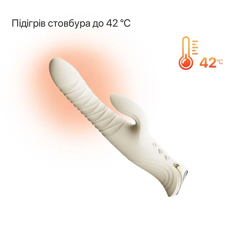 Смарт пульсатор-кролик з вібрацією Zalo Mose 2 Ivory White, підігрів до 42 °C, кристал Swarovski - фото 7