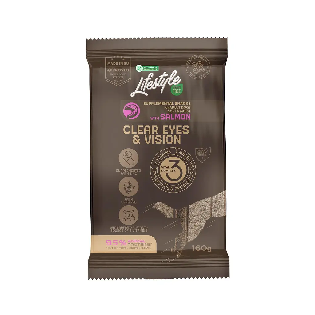 Беззернові ласощі для собак Nature's Protection Lifestyle Grain Free Salmon Clear Eyes з лососем, 160 г