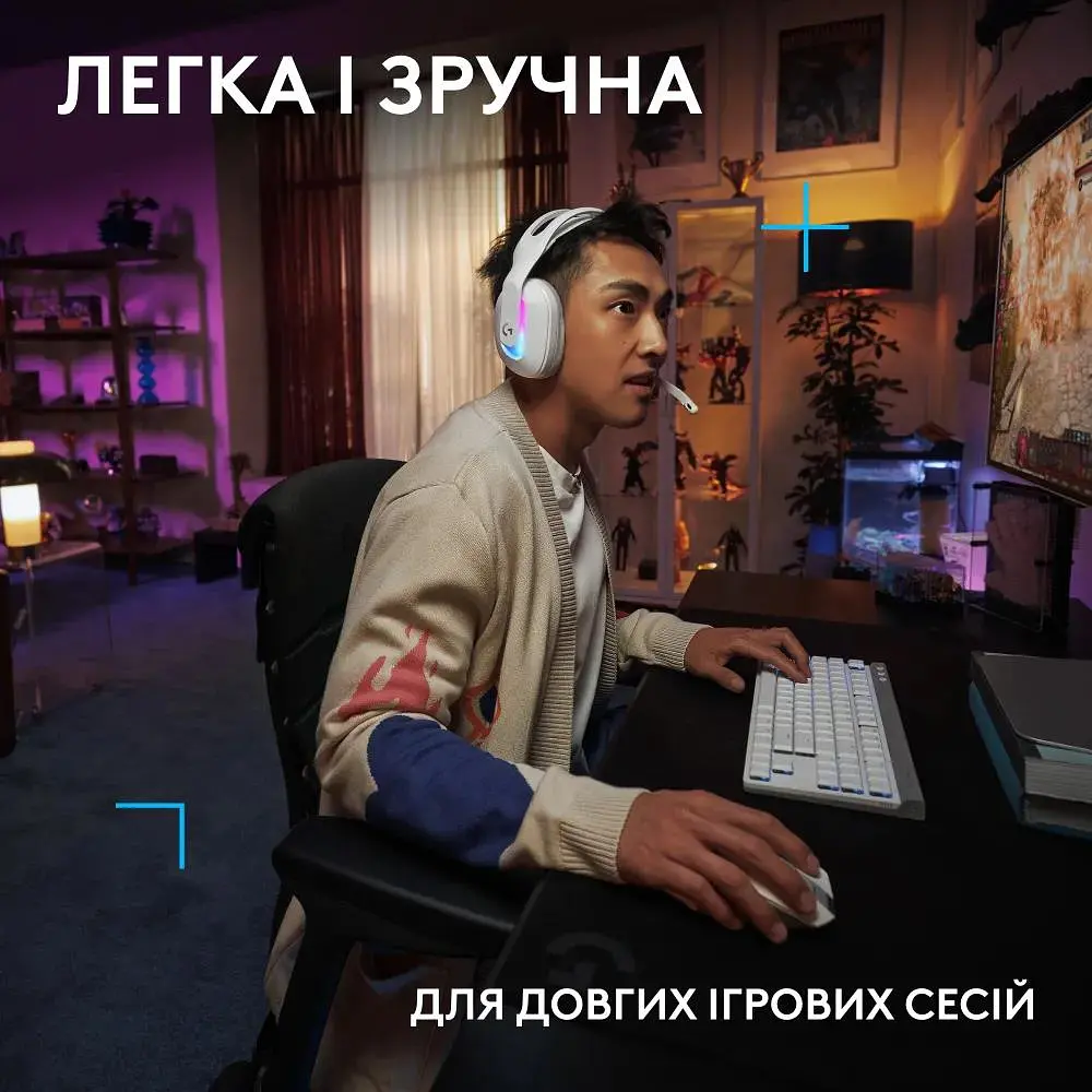 Гарнитура Logitech G522 LightSpeed Wireless Gaming Headset White (981-001550) - фото 10