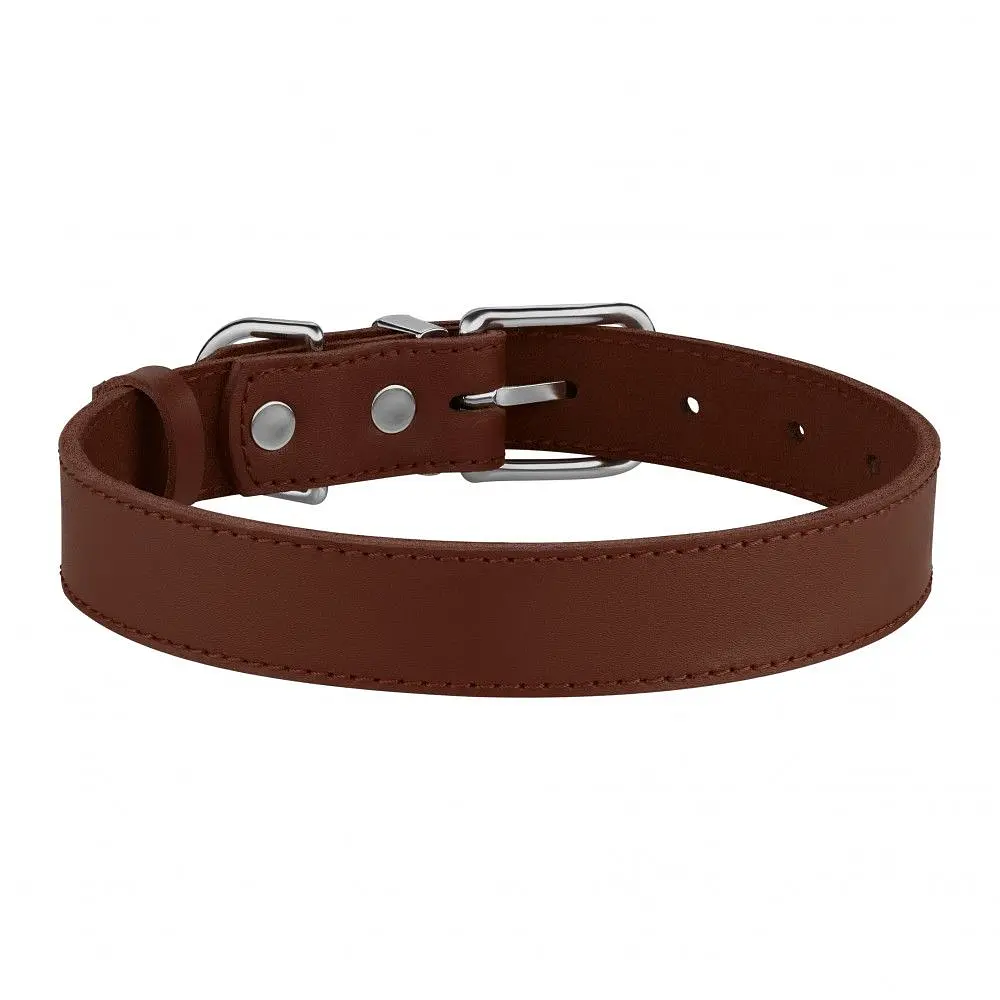 Нашийник для собак BronzeDog Barksi Classic шкіряний XS 23-30х1.2 см коричневий - фото 2