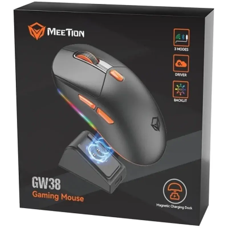 Мишка Meetion GW38 Wireless/Bluetooth/USB Black (MT-GW38-A) - фото 8