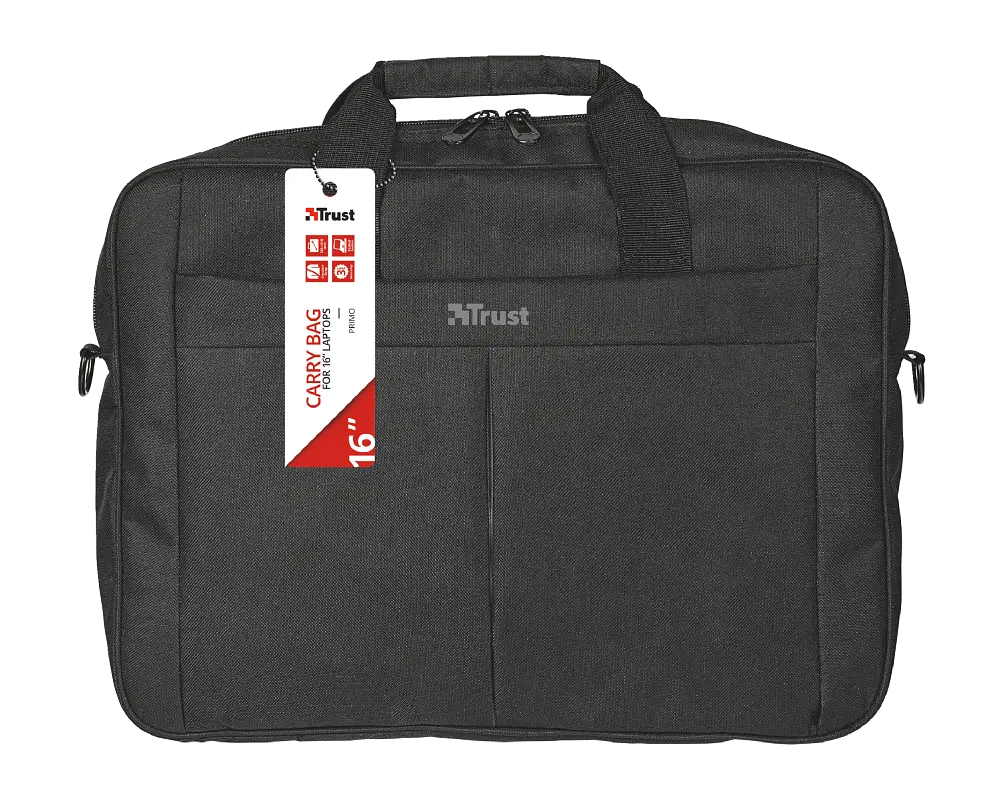 Сумка 16" Trust Primo Carry Bag Black поліестер 39 x 32 x 6.5 см (21551) - фото 2
