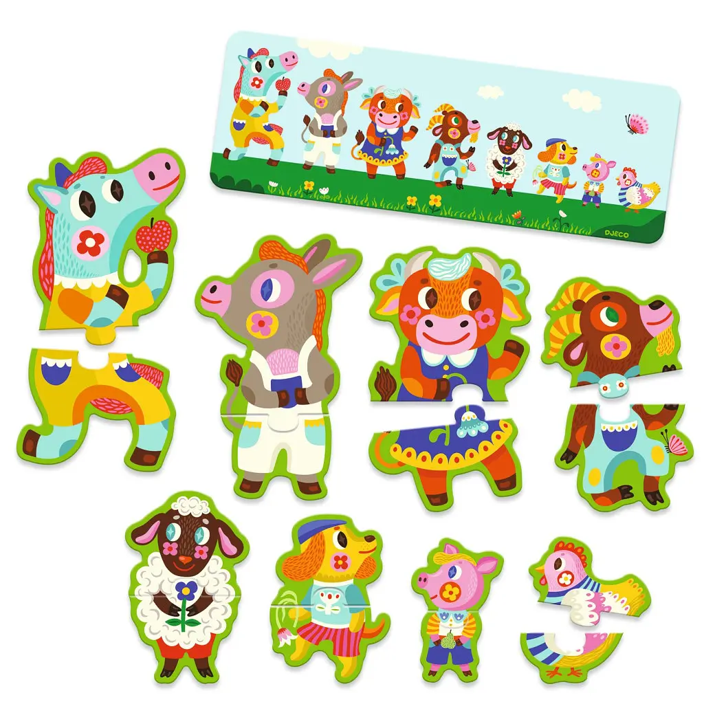 Настольная игра Djeco Puzzle Duo Большие и маленькие на ферме 16 шт. (DJ08266) - фото 2