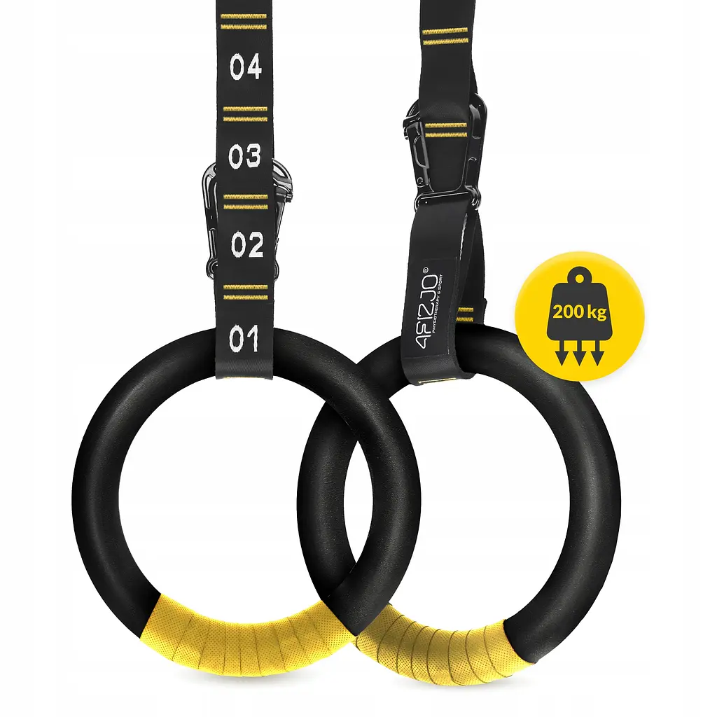 Гімнастичні кільця 4FIZJO з ABS пластику, регульовані Black/Yellow (P-5905973406109) - фото 9