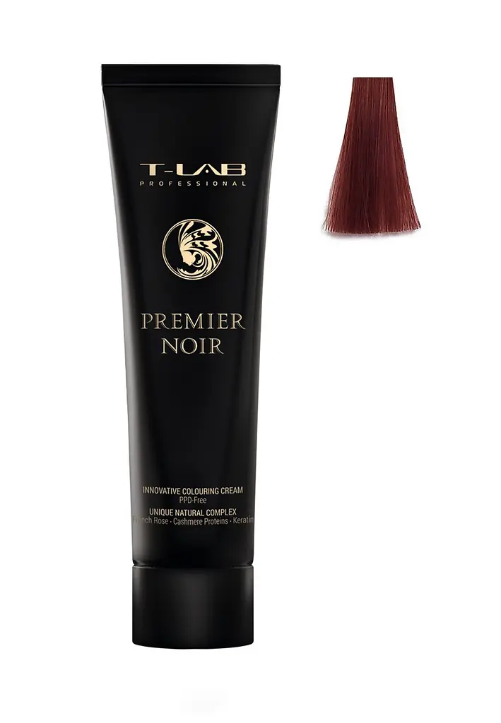 Крем-фарба T-LAB Professional Premier Noir colouring cream, відтінок 6.64 (dark extra red copper blonde) - фото 2