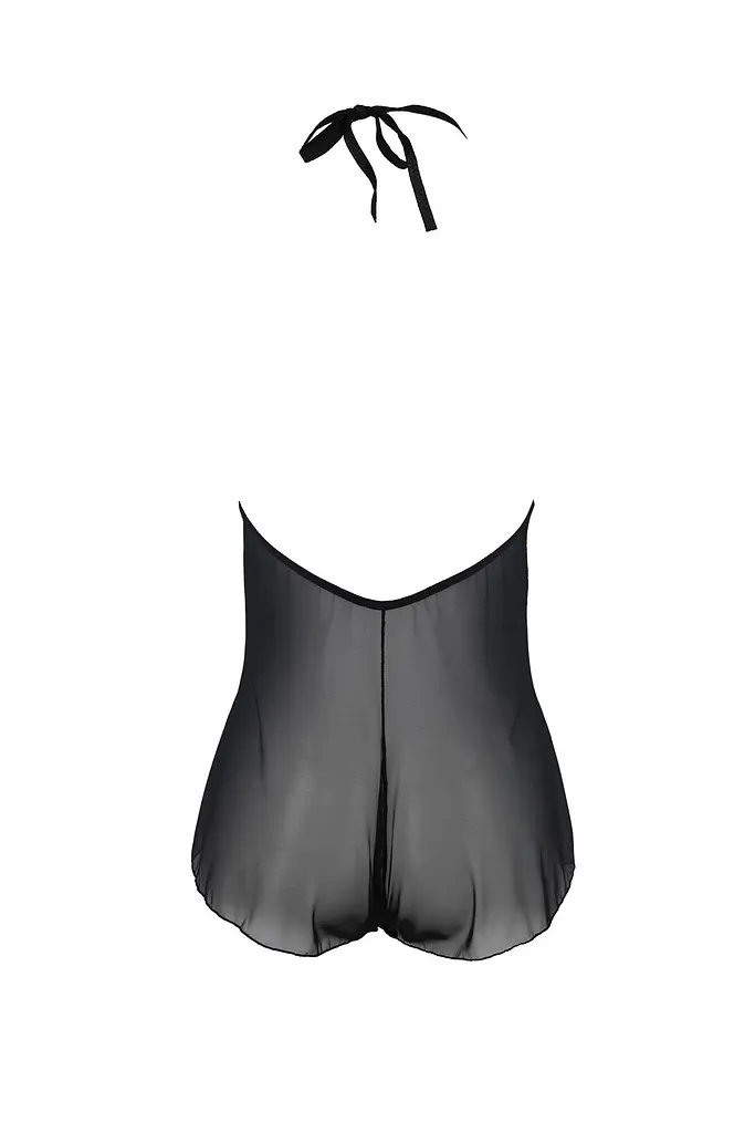 Боді Passion LEAFA BODY black, L/XL, на зав'язках, м'яка чашка, низ у вигляді шортиків - фото 4