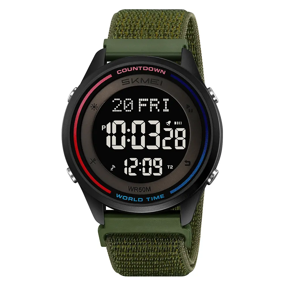 Чоловічий наручний годинник 2412NAG Army Green Nylon Skmei acs0029939