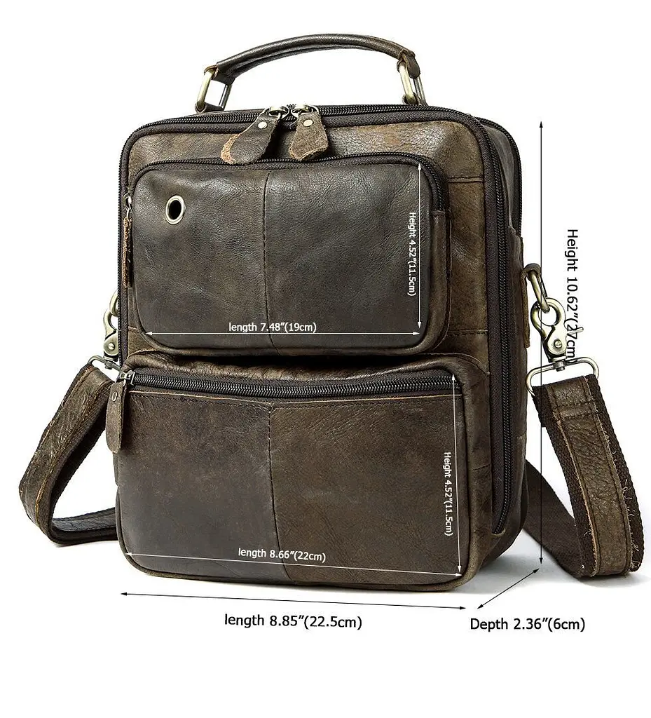 Cумка с эффектами старины мужская Vintage 23х27х7,5 см sum0028950 - фото 5