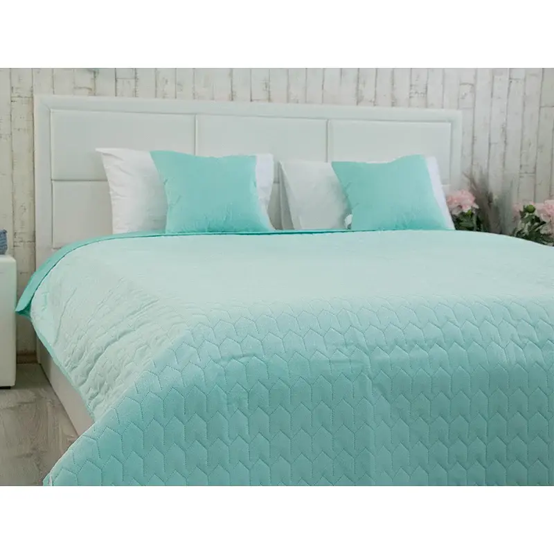 Покривало Руно двостороннє Velour Tiffany зигзаг 150х220 см м'ятне - фото 5