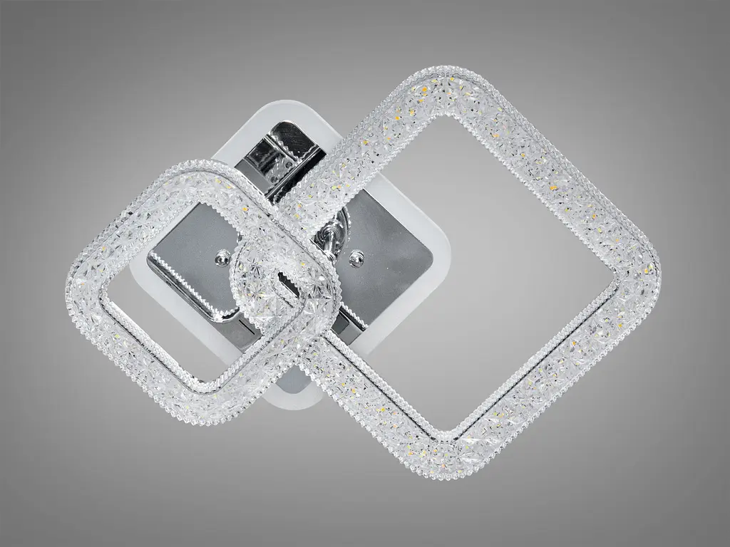 Люстра стельова LED Diasha 2205/2HR, 40W, 3200K-6500K, хром, акрил, сучасний стиль для дому - фото 4