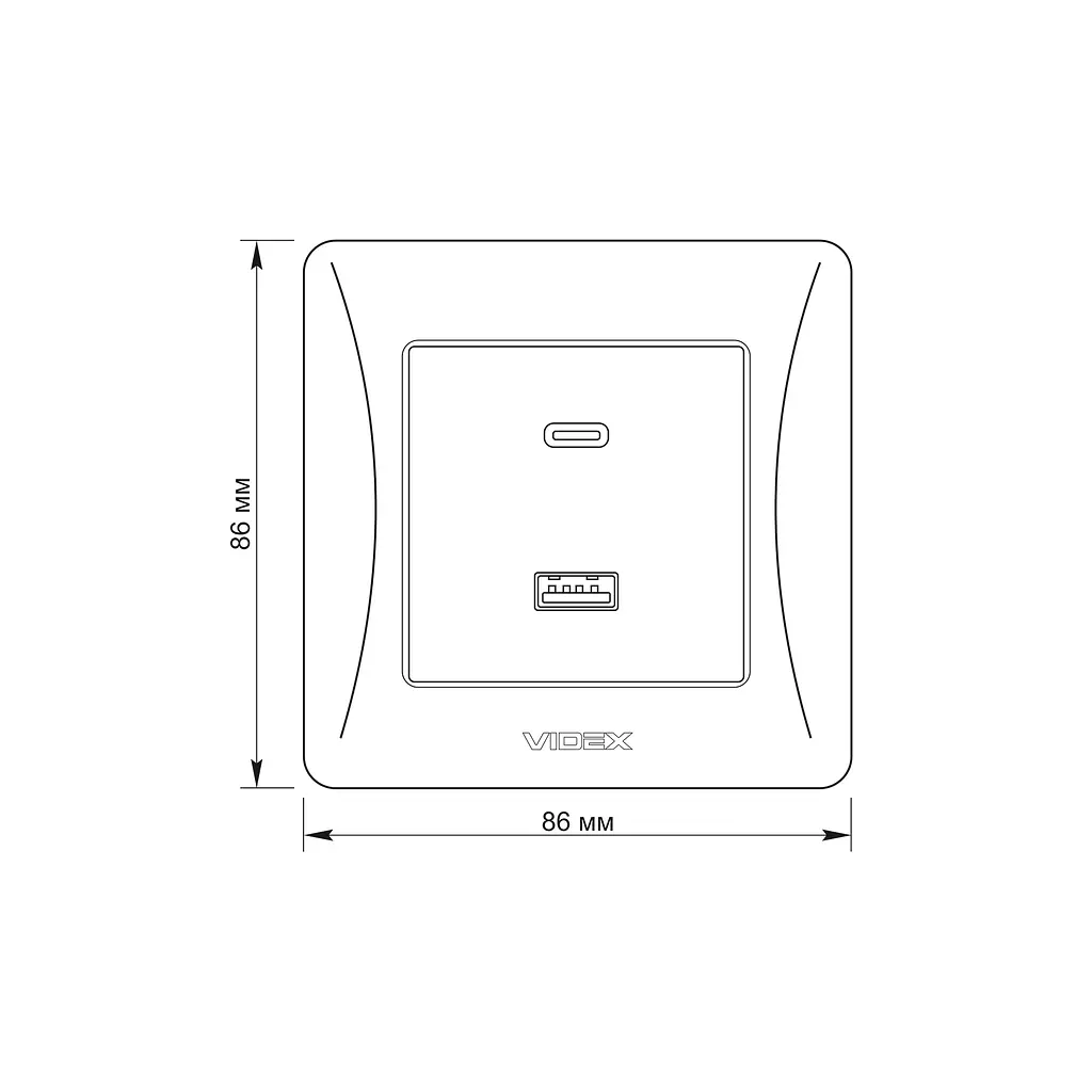 Розетка USB-A + USB-C PD20W біла VIDEX BINERA VIDEX (28199-000) - фото 5