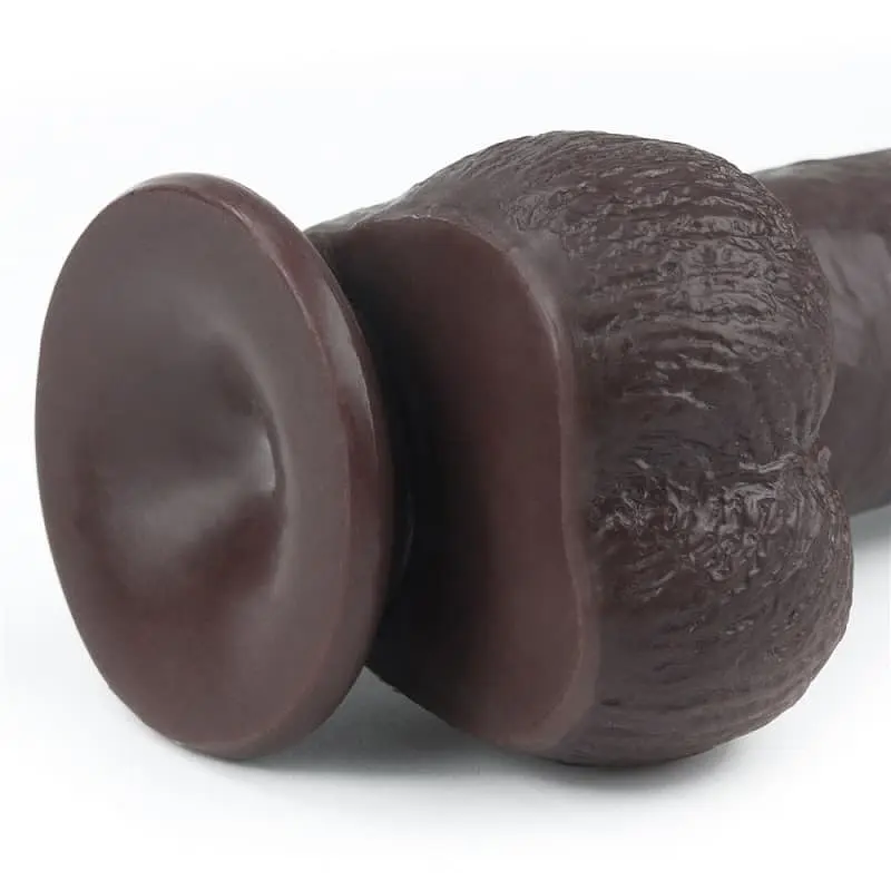 Фалоімітатор - Sliding-Skin Dual Layer Dong 9" Black - фото 3