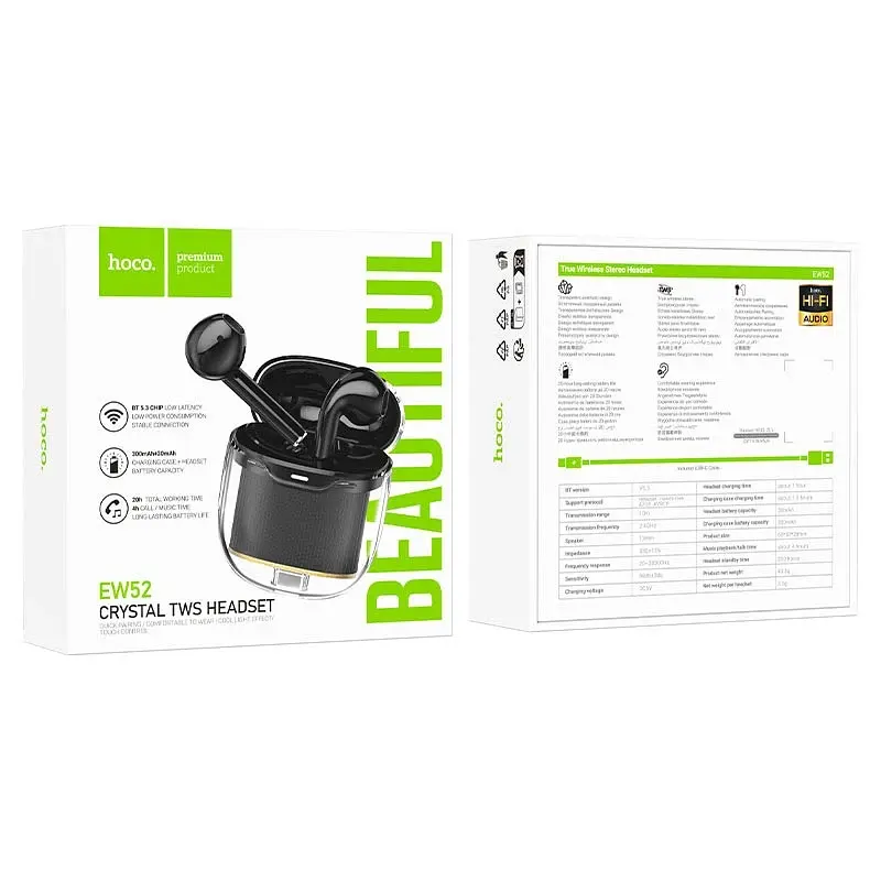 Беспроводные TWS наушники Hoco EW52 вкладыши black - фото 4