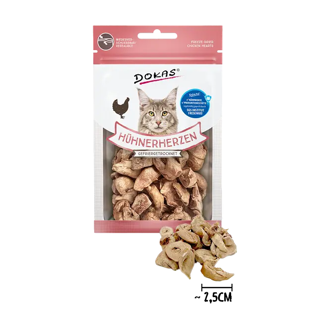 Ласощі для котів Dokas - Курячі сердечки - фото 4