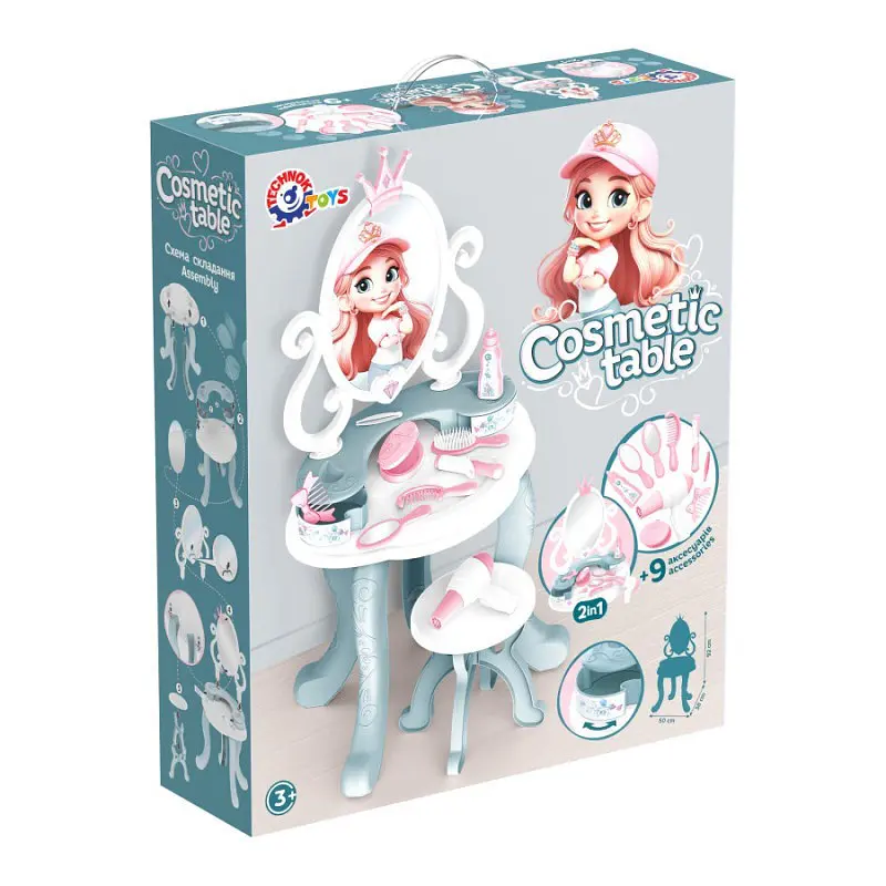 Детский игровой набор "Косметический столик" 1638TXK, безопасное зеркало - фото 8