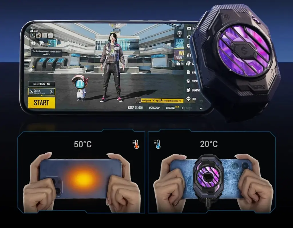 Комплект: кулер охолодження (радіатор) Black Shark FunCooler 3 Pro + 4 напальчники Sarafox з боксом для зберігання - фото 6