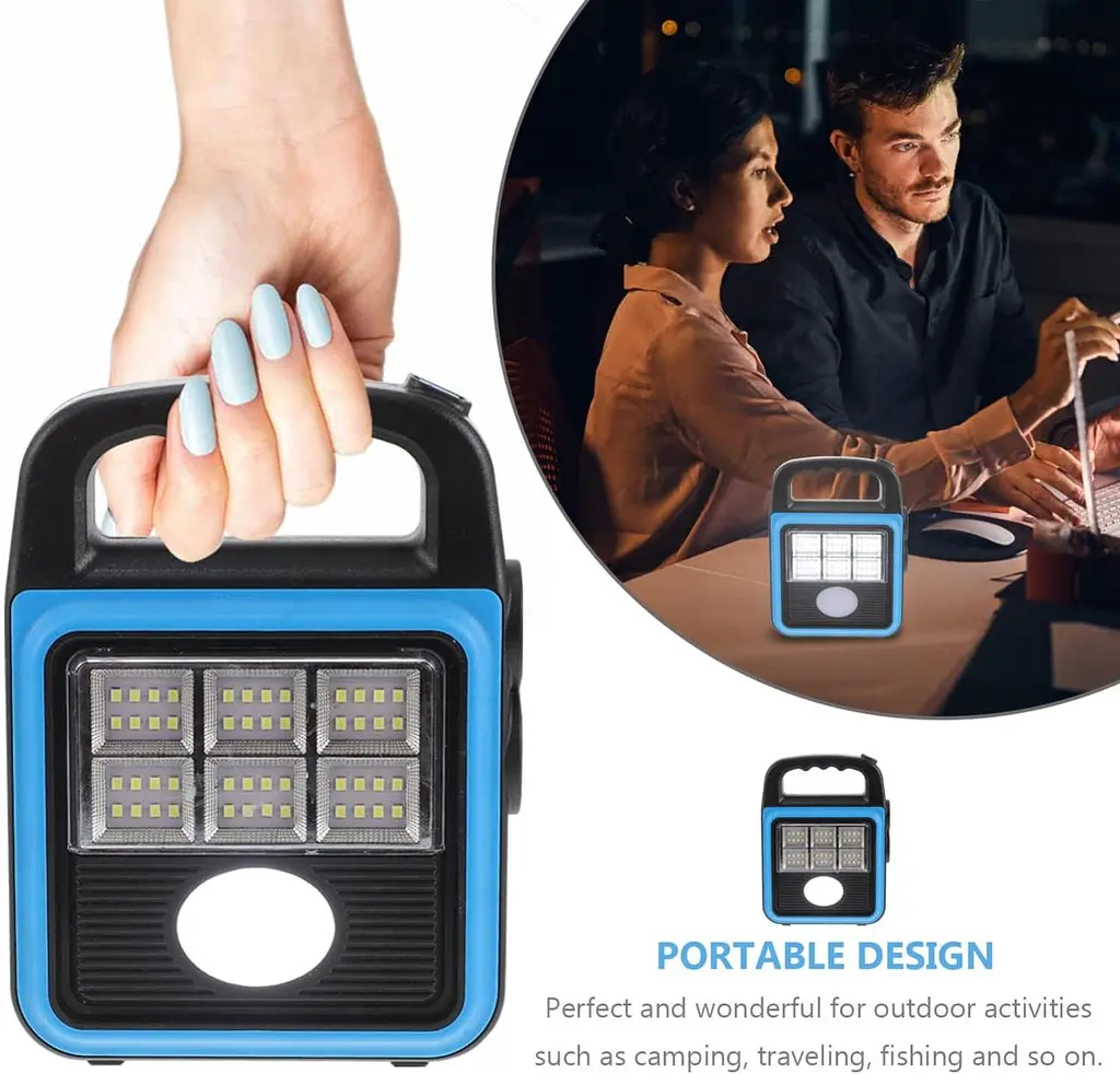 Фонарь-прожектор USB з сонячною панеллю та павербанком Solar LED light HS-8020 - фото 4