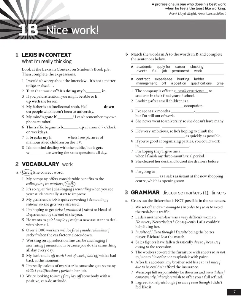 English File (4th Edition). Advanced Workbook with key - фото 7
