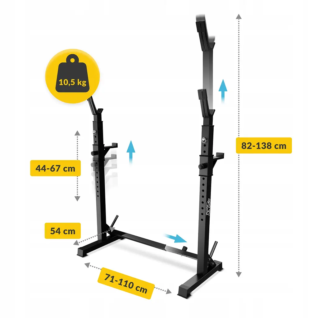 Стійки під штангу 4FIZJO Pro регульовані, зі страховкою Black (P-5905973402668) - фото 4