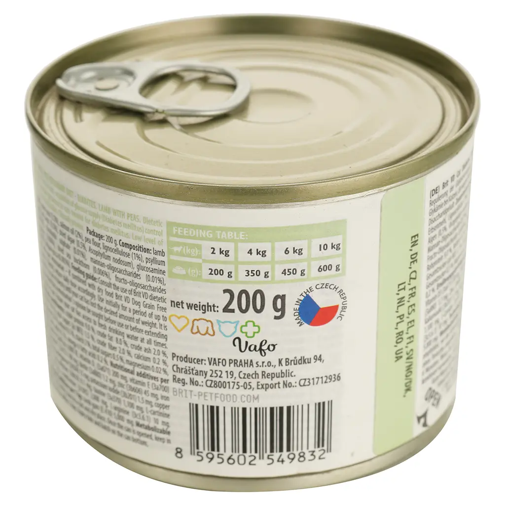 Вологий корм для котів Brit GF Veterinary Diet Cat Cans Diabetes з ягням та горохом 200 г - фото 3