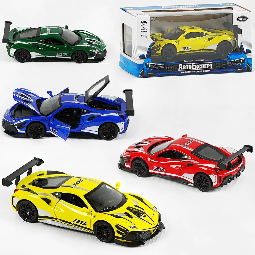 Колекційна металева модель автомобіля АвтоЕксперт Ferrari 488 Challenge EVO з інерцією, світлом та звуком 1:32 - фото 10