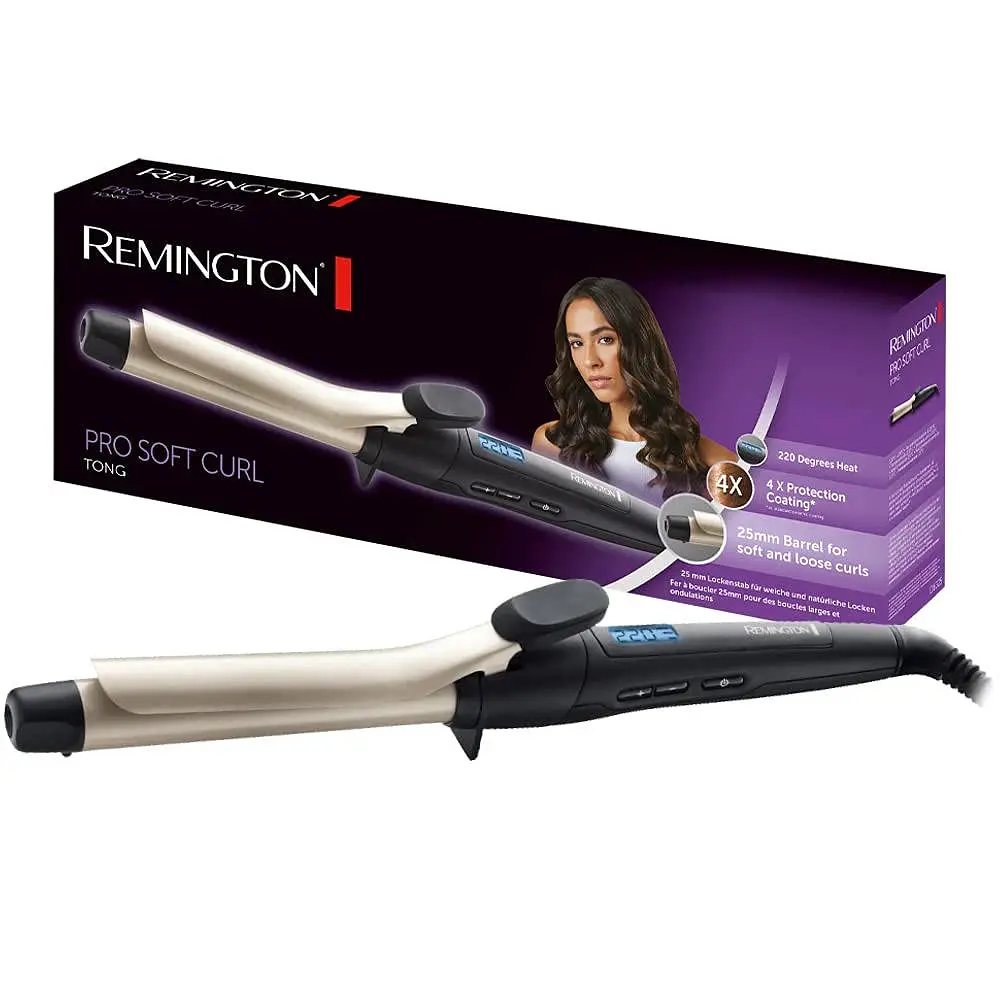 Плойка Remington Pro Soft Curl, 300 Вт, температурних режимів 10, D-25 мм, 130-220 С, дисплей, кераміка, чорний - фото 4