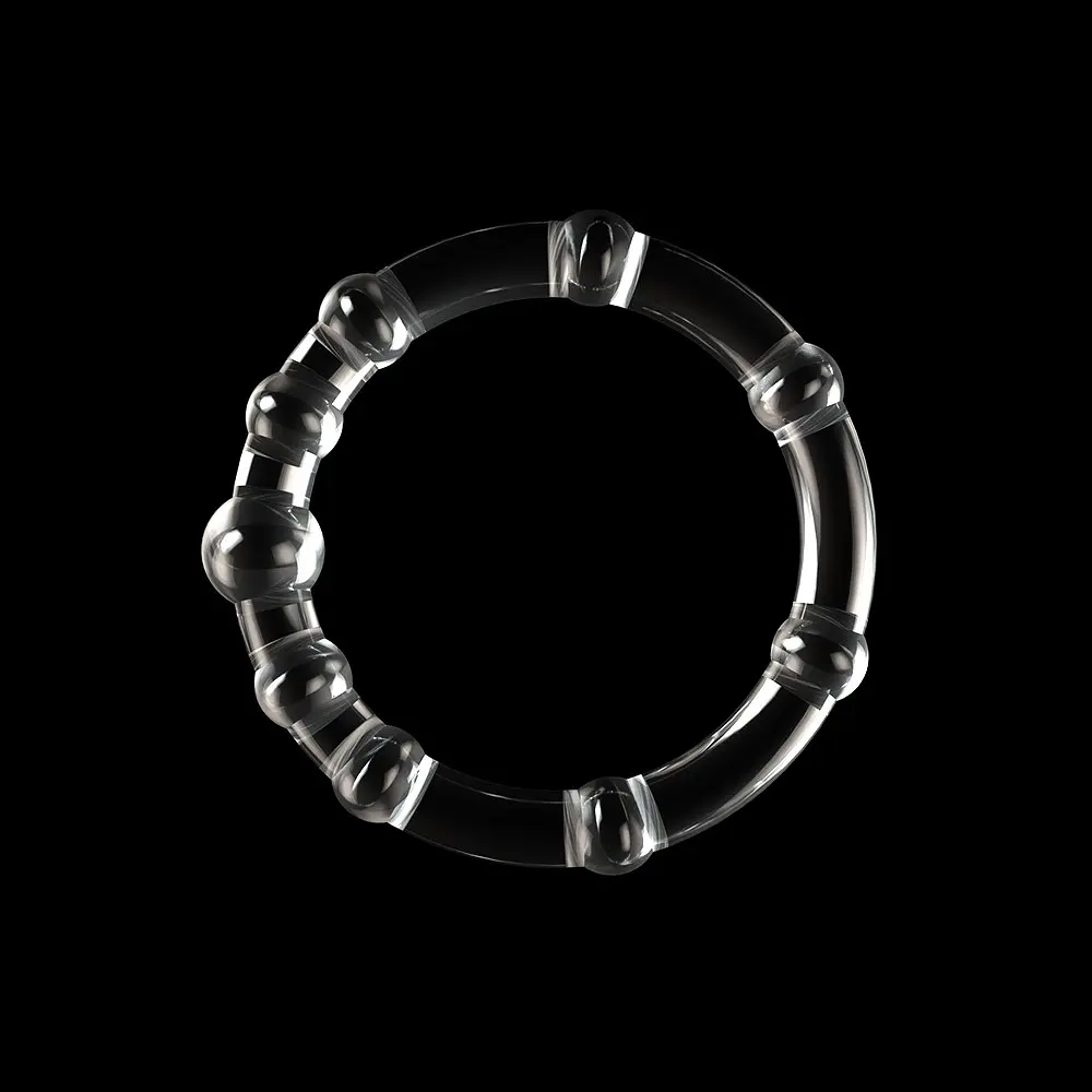Набір ерекційних кілець Lovetoy Triple Beaded Ring Set 3 шт. прозорий - фото 5