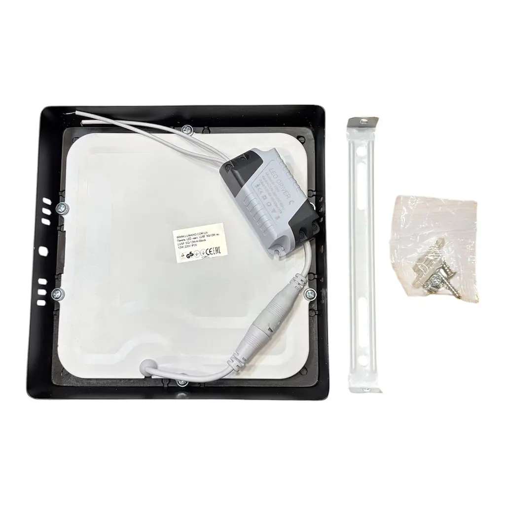 Панель LED накладная BLACK LUSF SQ-18C 4000K 18W квадрат (210*210*28)  - фото 2