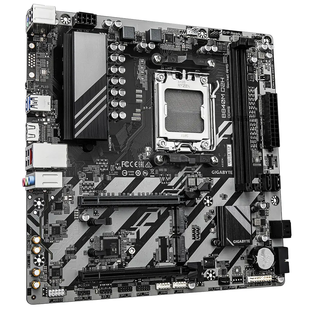 Материнская плата B840M D2H sAM5 B840 2xDDR5 M.2 HDMI mATX Gigabyte teh0019071 - фото 3